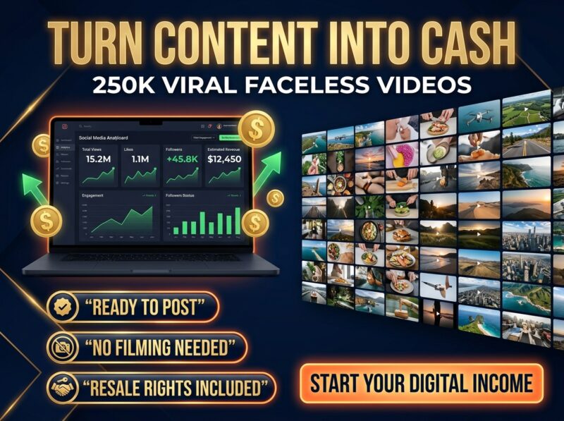 250K viral faceless reels bundle for TikTok Instagram Reels YouTube Shorts with PLR MRR rights