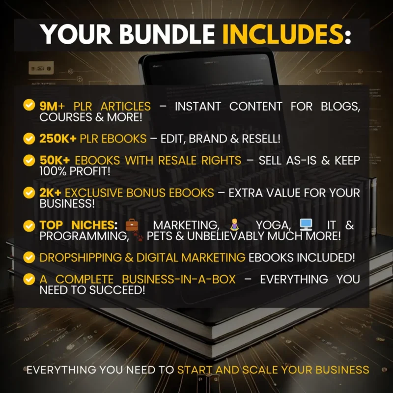 300,000+ eBooks Mega Bundle with PLR & MRR
