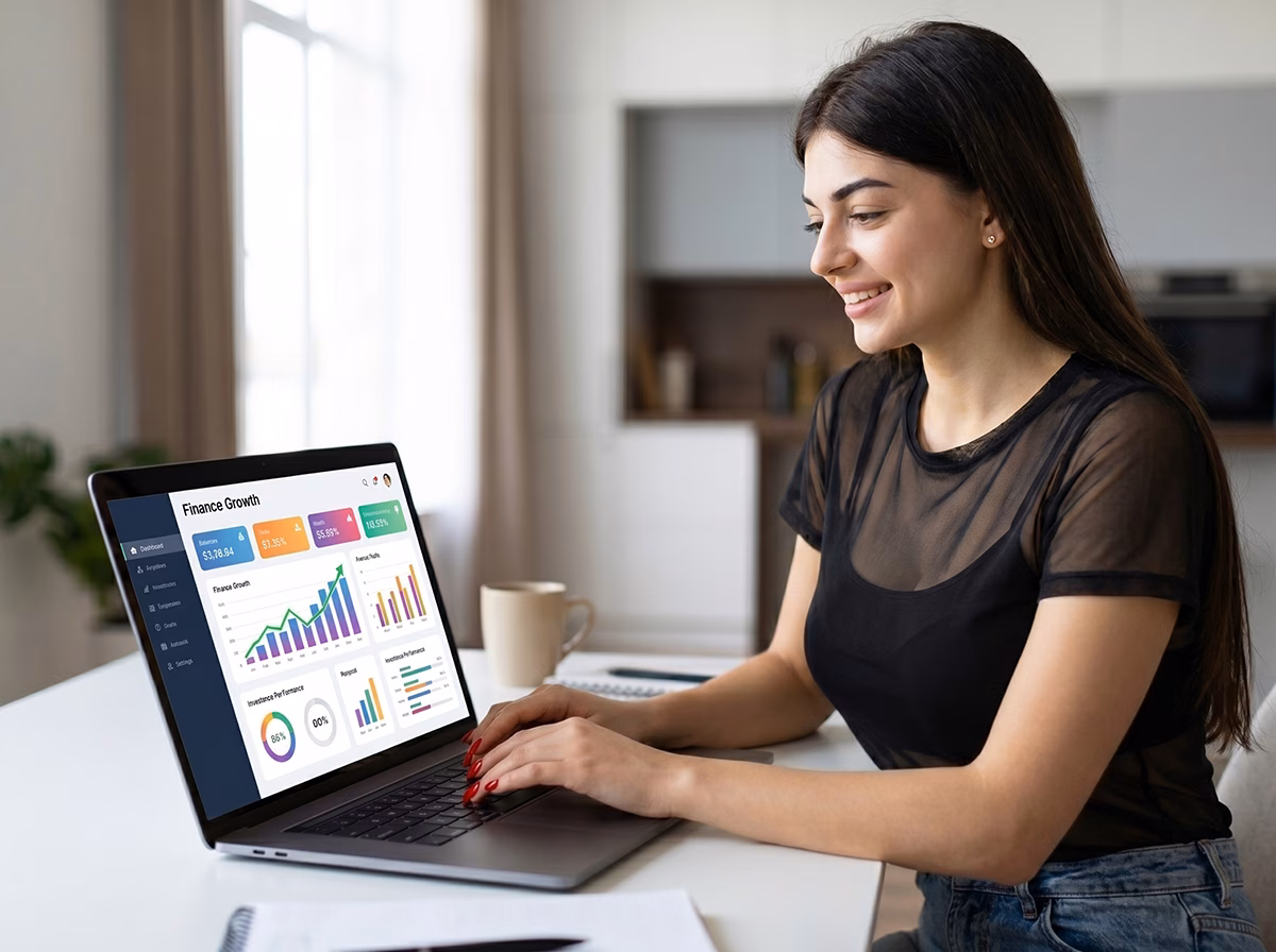 Business Women making profit with digital product business