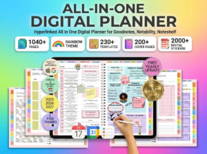 All-in-One Digital Planner 2026–2028 | Hyperlinked GoodNotes Planner | Daily Weekly Monthly Journal | iPad & Tablet Planner