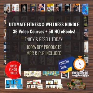 Ultimate fitness bundle with video courses and health ebooks for weight loss, muscle building and resale